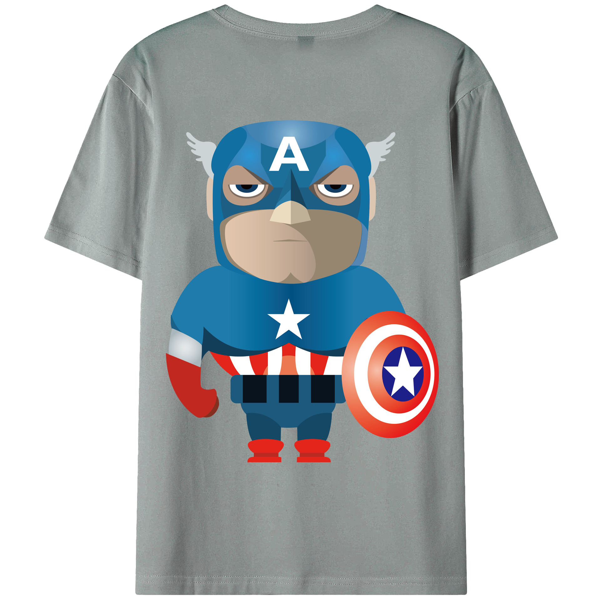 （画像用） アベンジャーズ The Avengers 綿100％ メンズ半袖Tシャツ（バックプリント） 通気性
